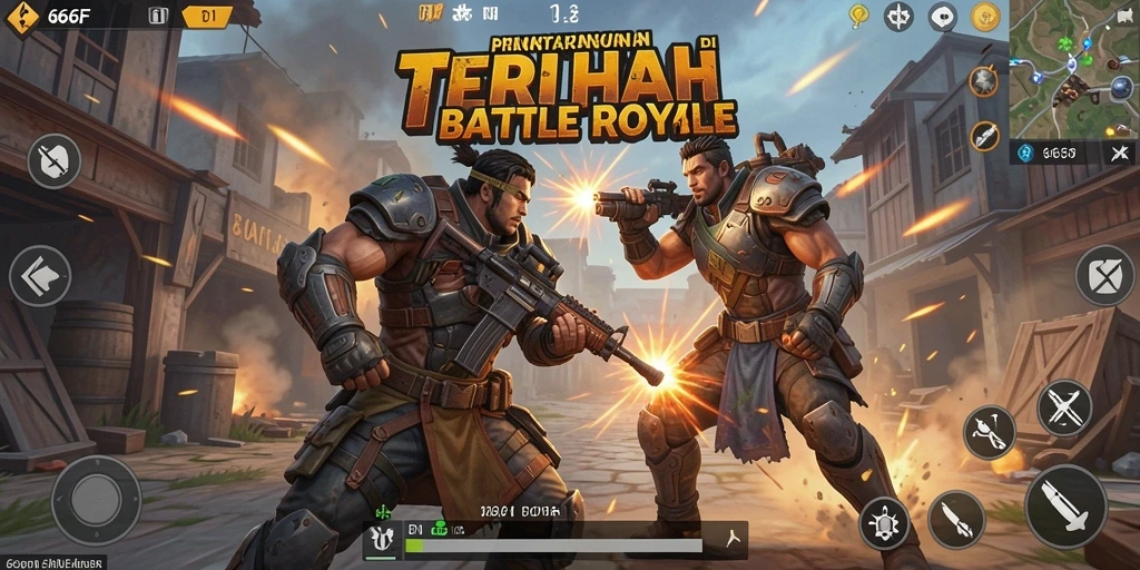 Tangkapan layar gameplay Battle Royale 666F yang mendebarkan.