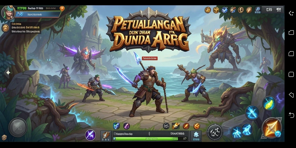 Tangkapan layar gameplay 77RP menampilkan aksi seru di dunia fantasi.