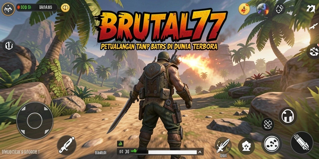Tangkapan layar BRUTAL77 menampilkan momen gameplay epik di dunia terbuka.