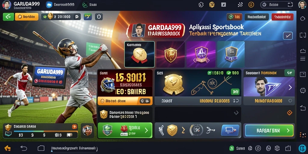 Screenshot utama GARUDA999 menampilkan fitur taruhan langsung dengan grafik statistik olahraga.