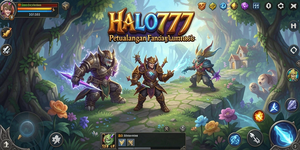 Tampilan gameplay HALO777 yang menampilkan aksi petualangan RPG.