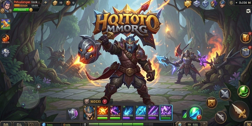 Tampilan gameplay epik di HQTOTO, menghadirkan aksi seru di dunia MMORPG.
