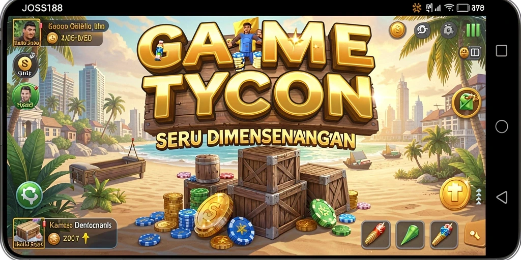 Screenshot gameplay JOSS188 yang menampilkan manajemen bisnis Tycoon.