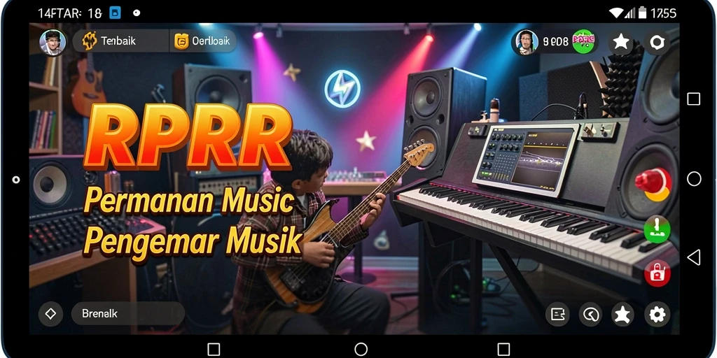 Tampilan screenshot RPRR menampilkan momen seru saat permainan musik.