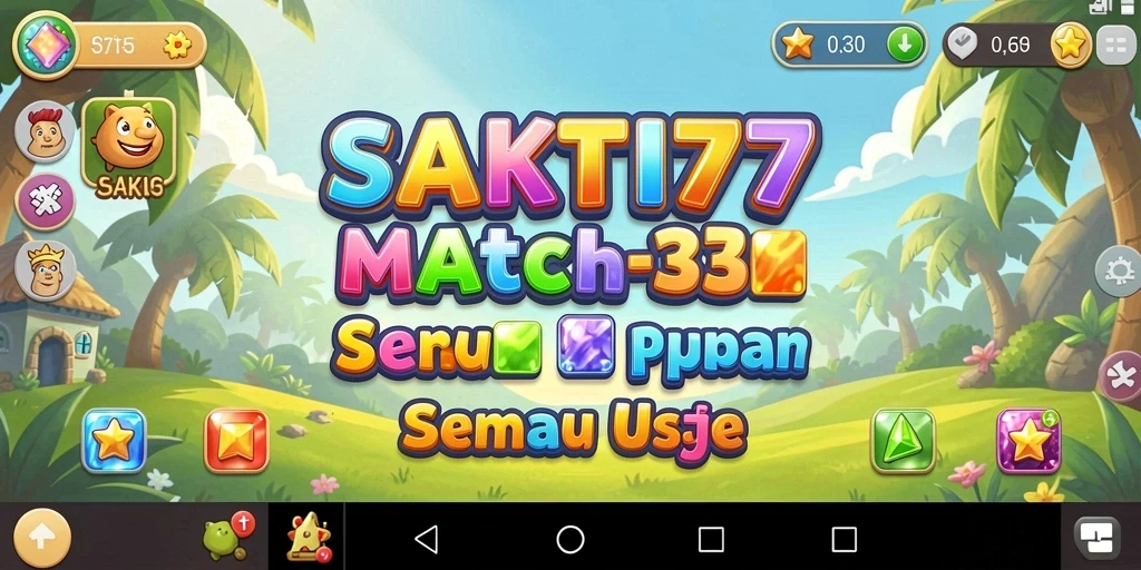 Screenshot gameplay SAKTI77 menunjukkan aksi mencocokkan item yang seru.