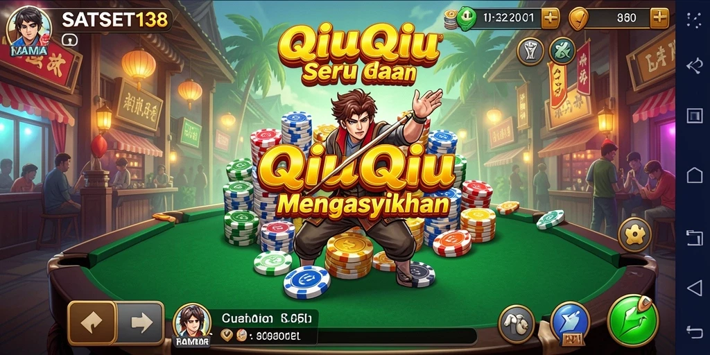 Tampilan gameplay QiuQiu yang mendebarkan di SATSET138.