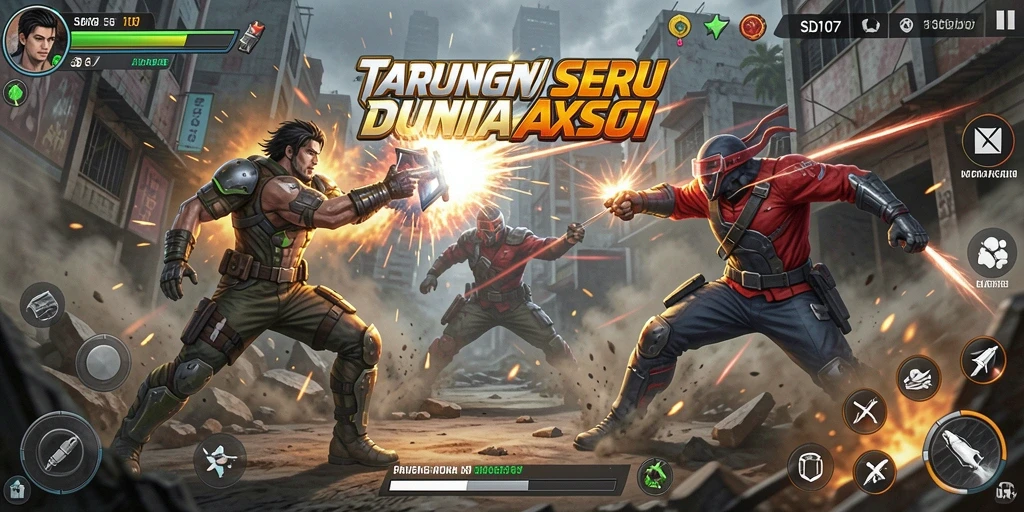 Tampilan seru dari gameplay SD107 yang penuh aksi.