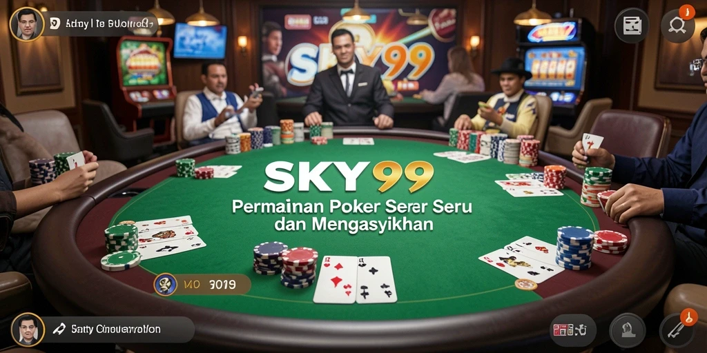 Tampilan gameplay poker yang seru dan menarik di SKY99.