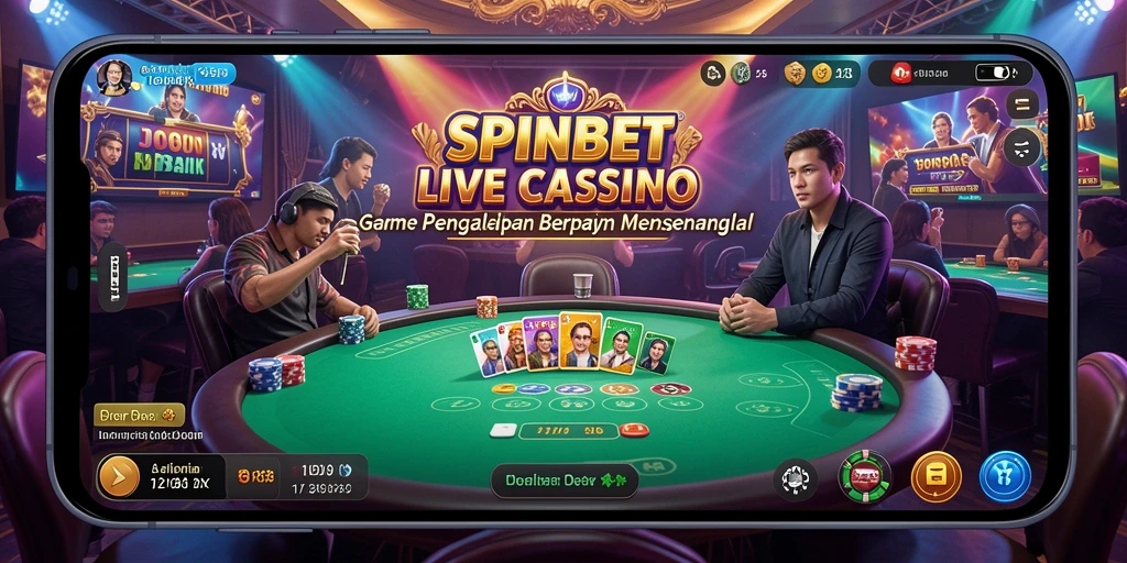 Tampilan gameplay Live Casino yang mendebarkan dan interaktif di SPINBET.
