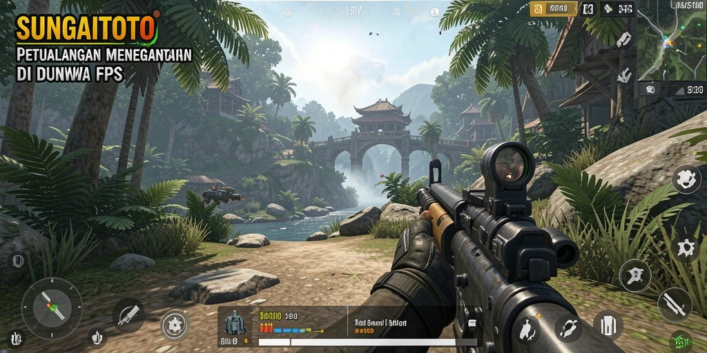 Tangkapan layar SUNGAITOTO menampilkan aksi pertempuran mendebarkan dalam gameplay FPS.