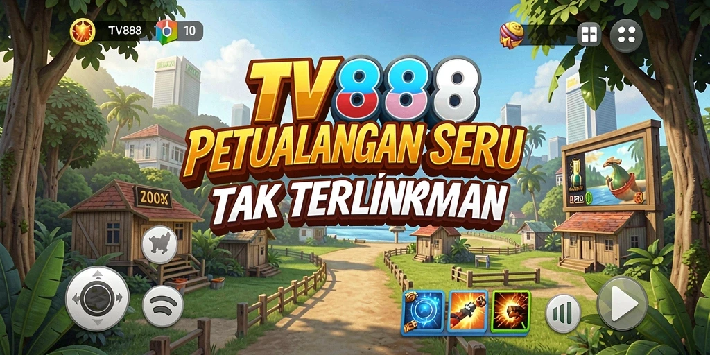 Tangkapan layar utama TV888 menampilkan aksi petualangan yang mendebarkan.