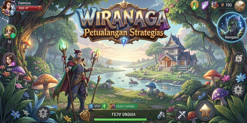 Tampilkan aksi pertempuran strategis dalam WIRANAGA.